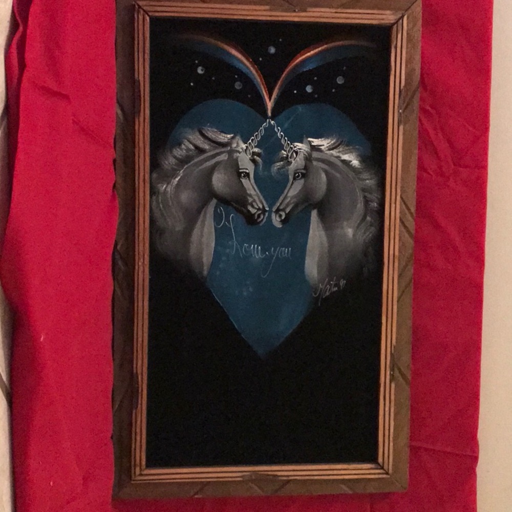 Vintage Mexican Black Velvet Handpainted Art